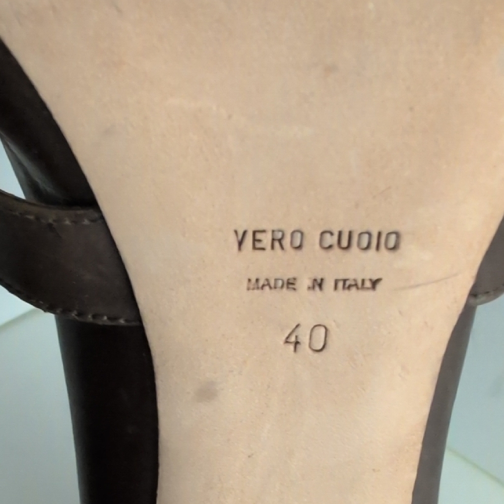 Gianfranco Ferre, Italy, Genuine Leather, Strappy Heels, Brown, Size 40, 9/9.5 - Picture 9 of 13